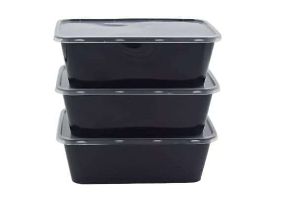 Reusable Rectangle Plastic containers (Pack of 10) - 750ml