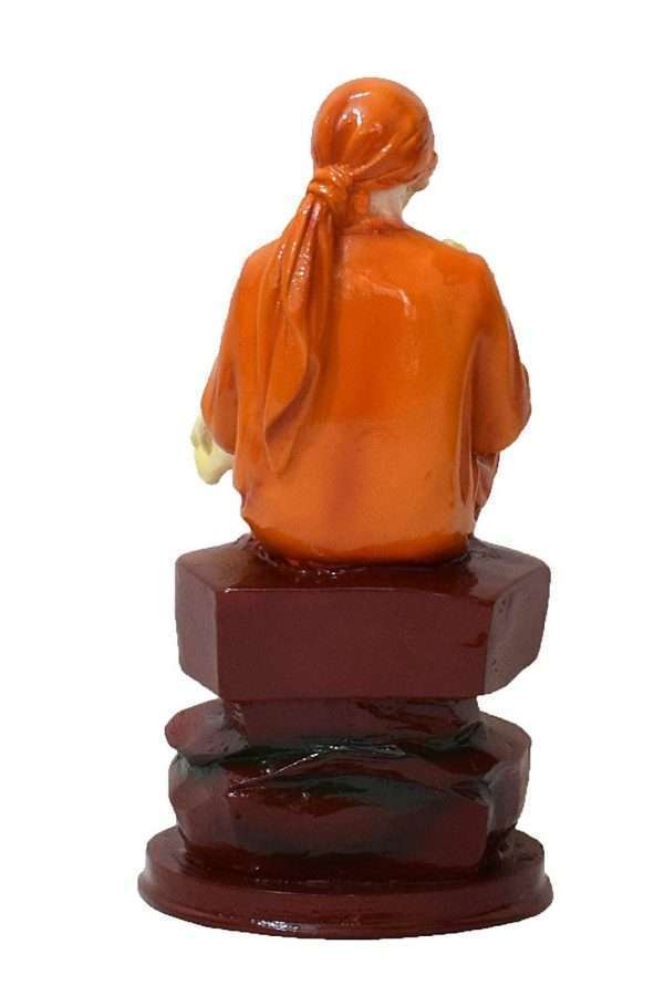 Antique Sai Baba Statue for Pooja Room Home Temple Idol Car Dashboard 4 Inch - Image 2