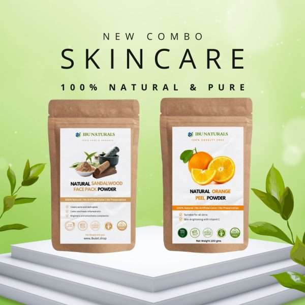 Combo Pack of Orange Peel Powder & Sandalwood Face Pack Powder - Image 3