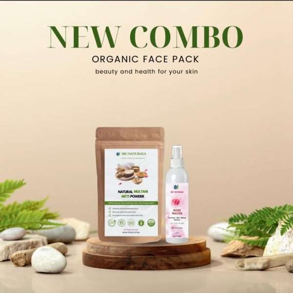 Combo Pack of Multani Mitti Face Pack Powder  and Rose Water - Image 3